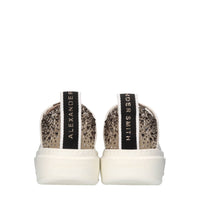 Sneakers in pelle,tessuto e strass 