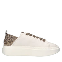 Sneakers in pelle,tessuto e strass 