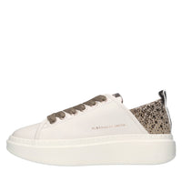 Sneakers in pelle,tessuto e strass 