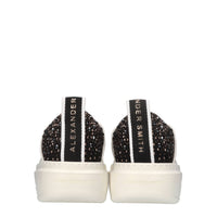 Sneakers in pelle,tessuto e strass 