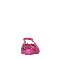 Ballerine slingback in camoscio con accessorio gioiello 