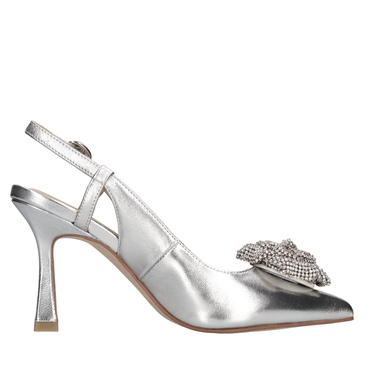 Décolleté slingback in pelle 