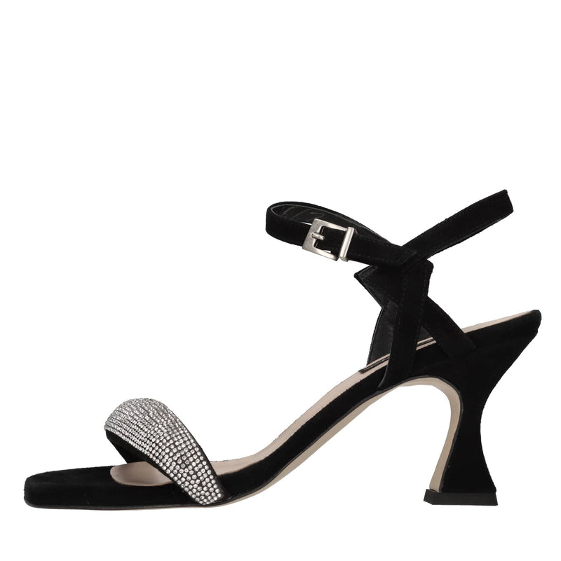 Sandali in camoscio e strass 