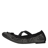 Ballerine in camoscio,tessuto elastico e strass 