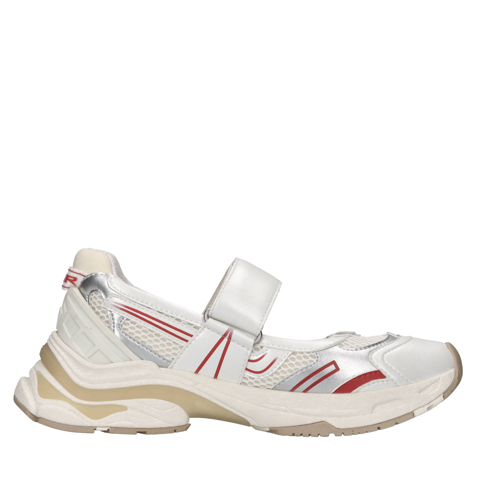 Sneakers in ecopelle e tessuto 