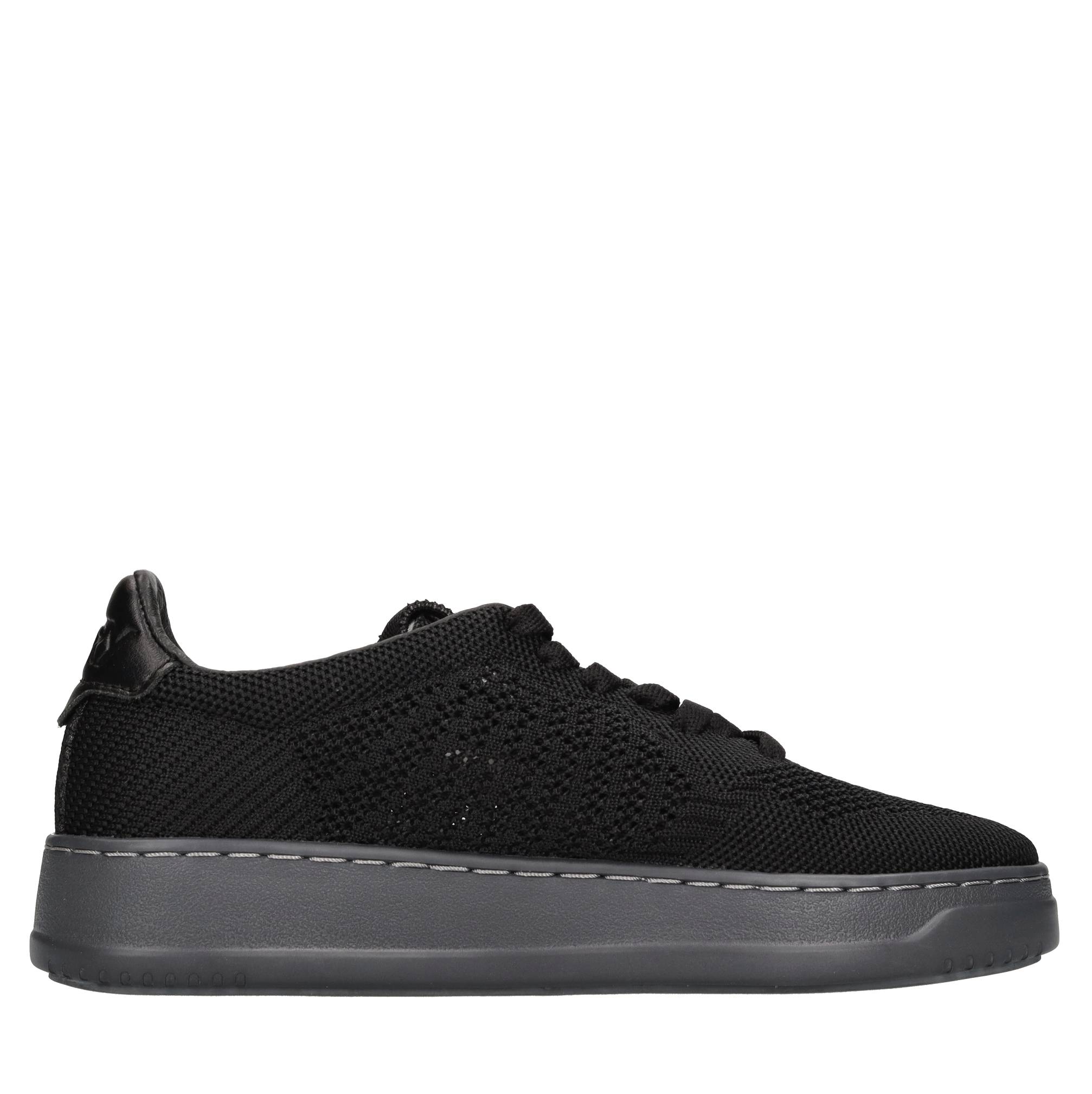 Sneakers in pelle e tessuto 
