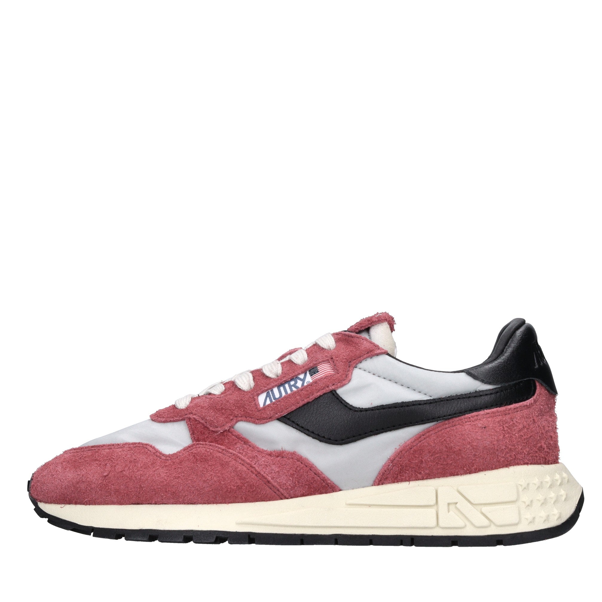 Sneakers in pelle camoscio e tessuto 