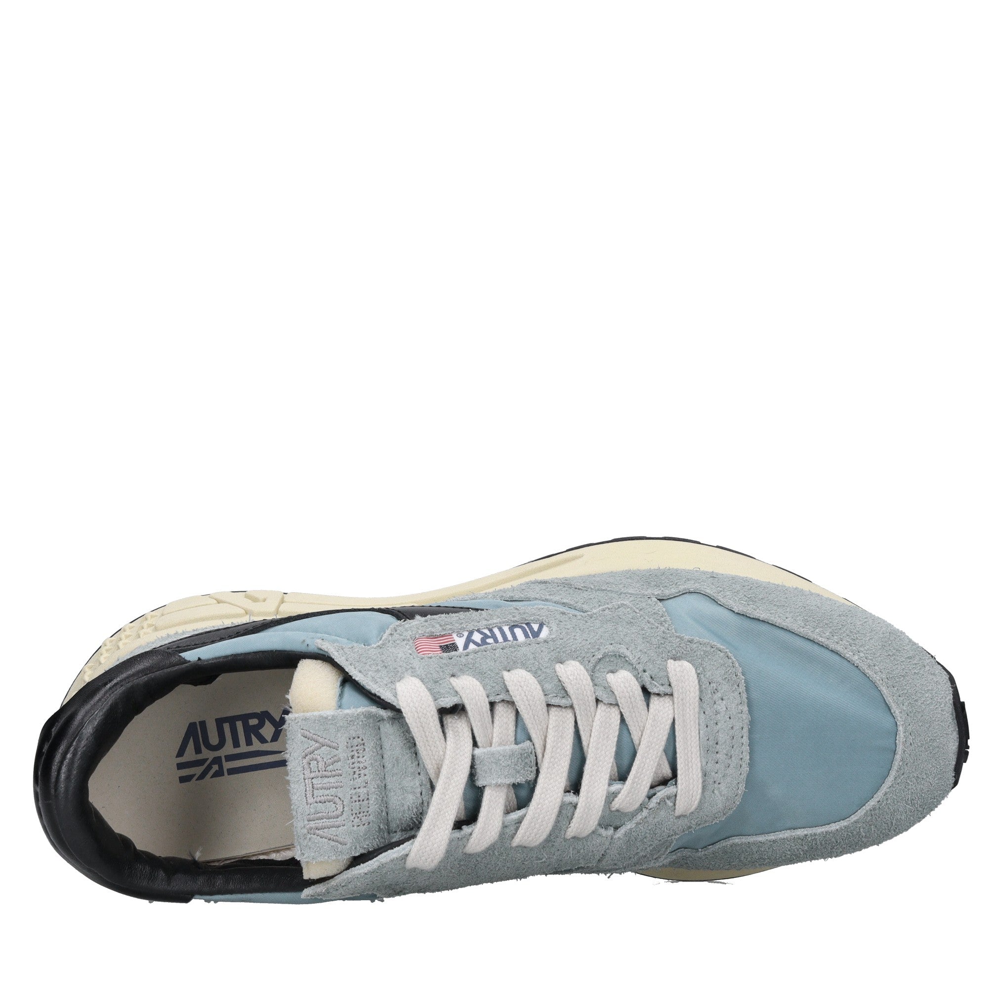 Sneakers in pelle camoscio e tessuto 