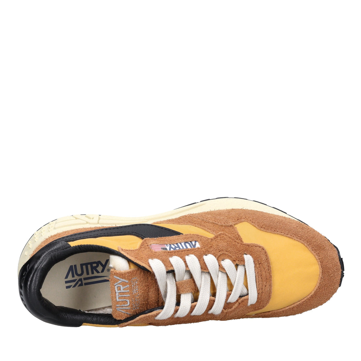 Sneakers in pelle camoscio e tessuto 