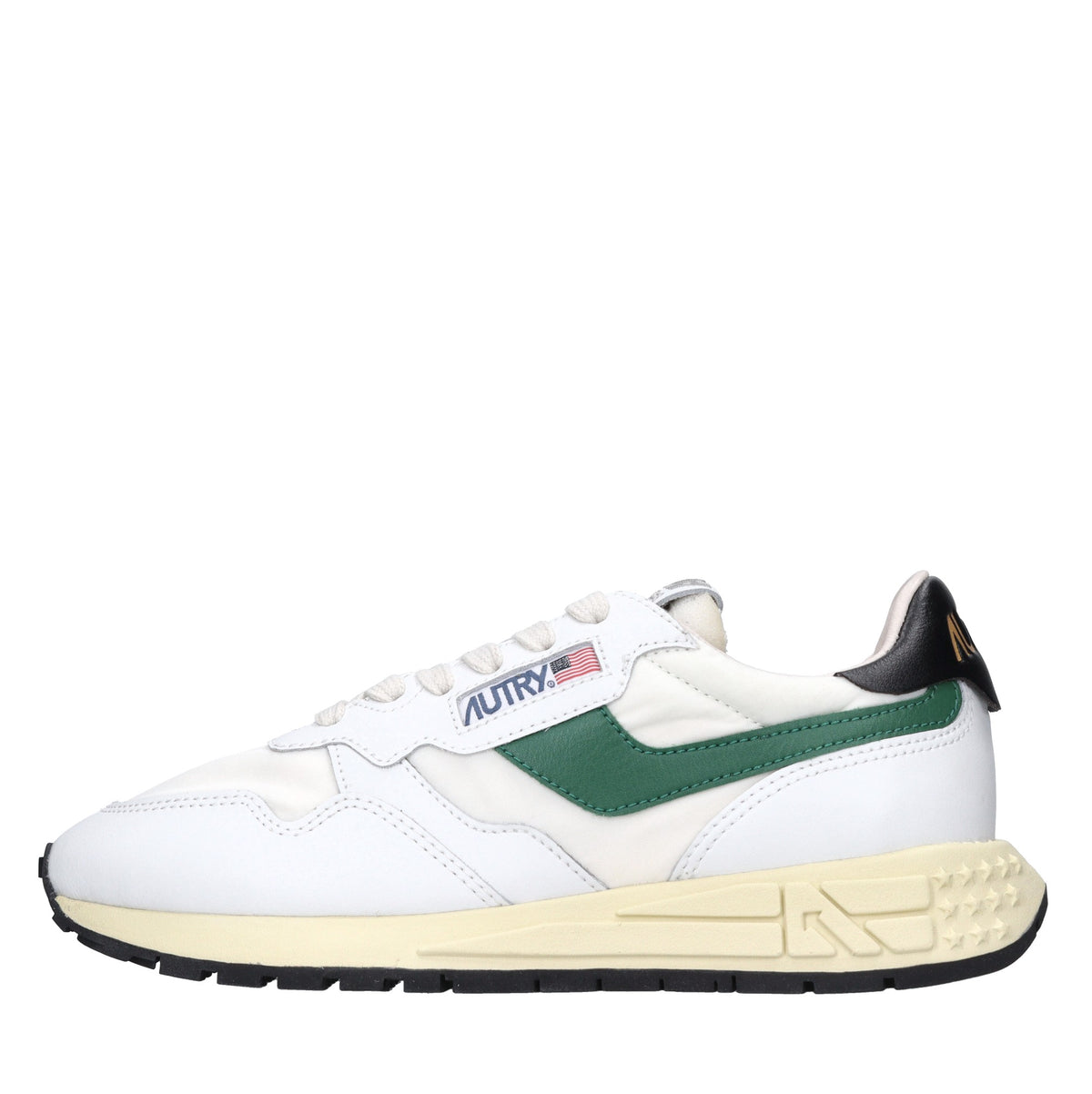 Sneakers in pelle e tessuto 