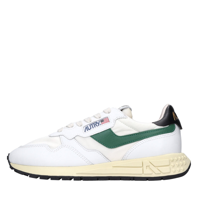 Sneakers in pelle e tessuto 