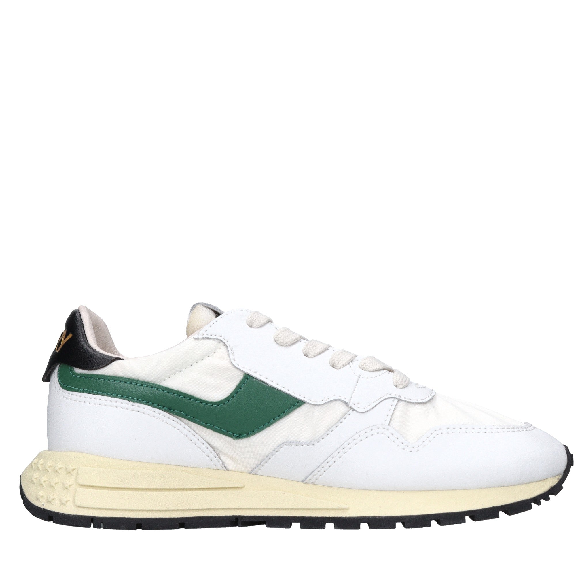 Sneakers in pelle e tessuto 