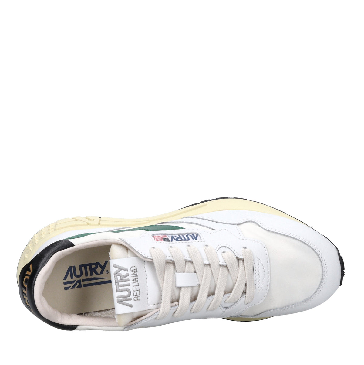 Sneakers in pelle e tessuto 