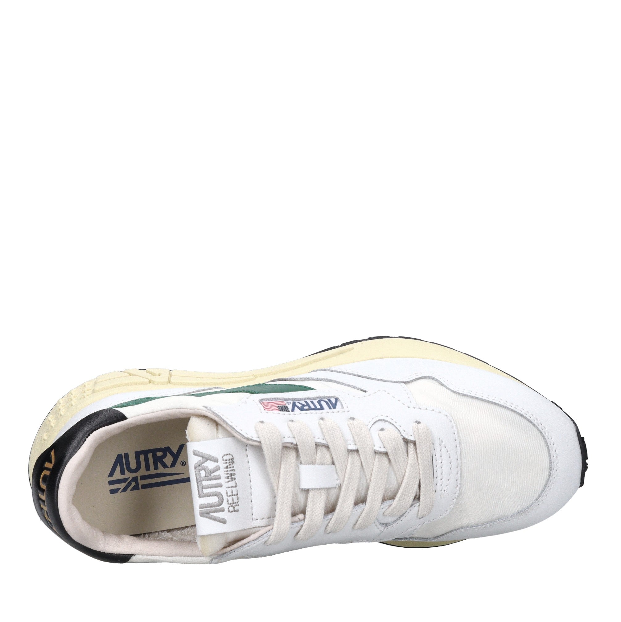 Sneakers in pelle e tessuto 