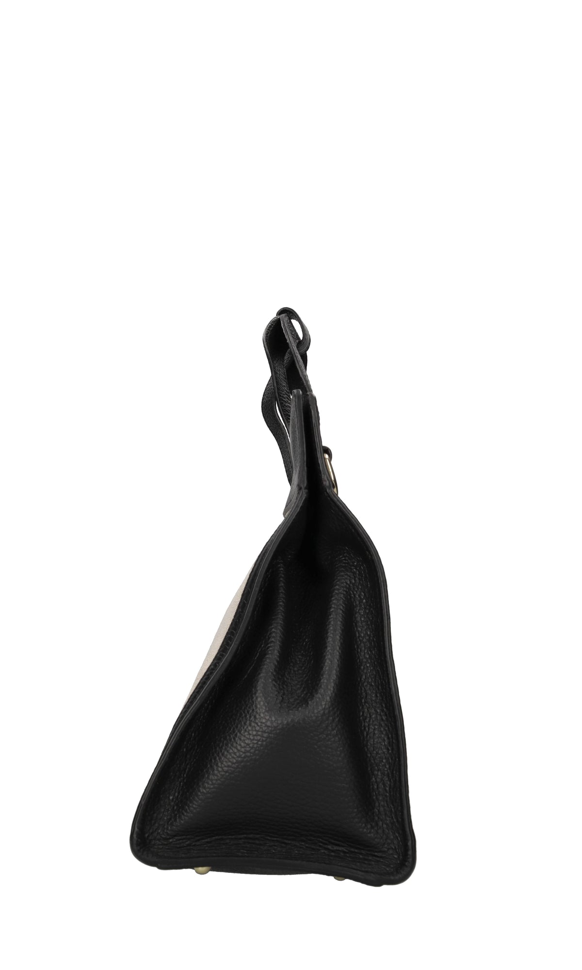 Borsa in pelle e tessuto 