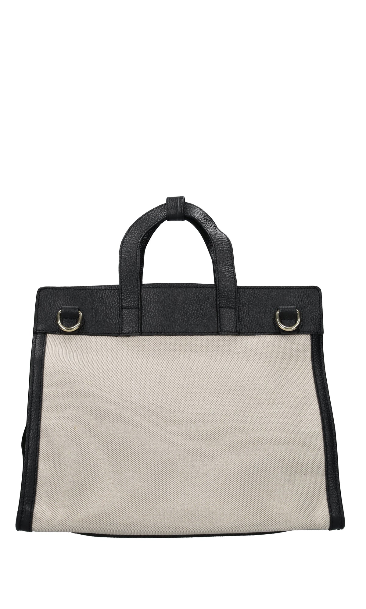 Borsa in pelle e tessuto 