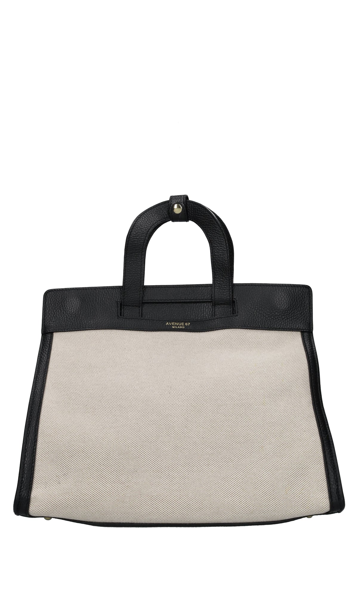 Borsa in pelle e tessuto 