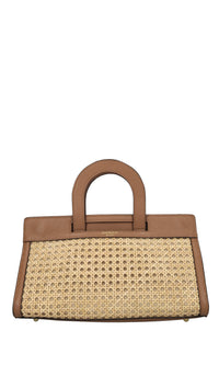 Borsa in pelle e paglia Vienna 