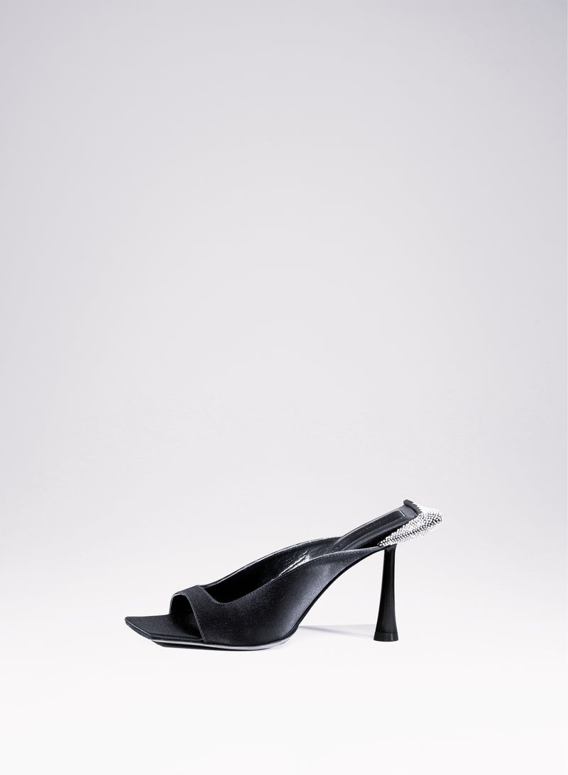 Mules Cossira in pelle e raso di seta 
