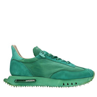 Sneakers in pelle e tessuto 