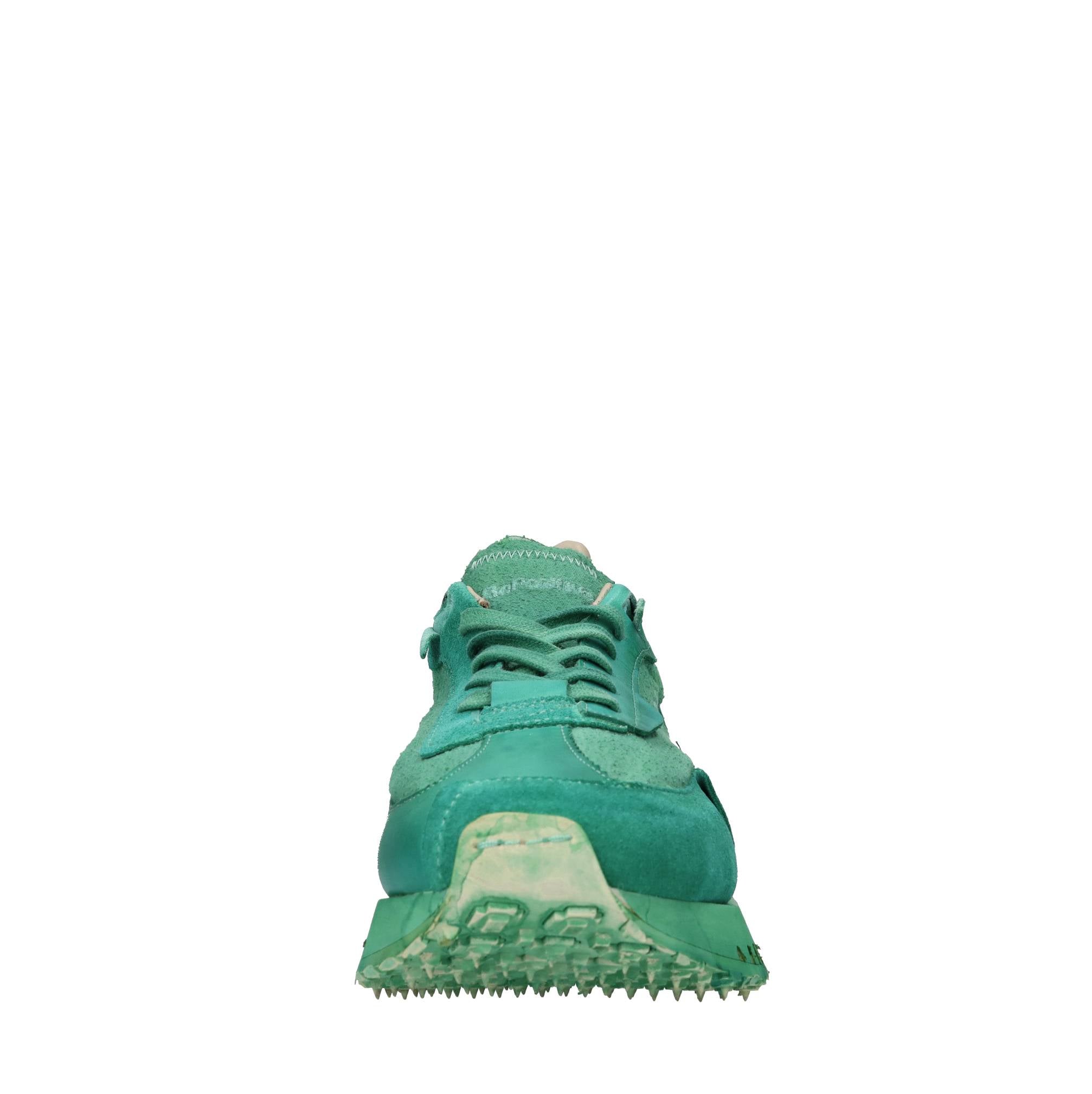 Sneakers in pelle e tessuto 