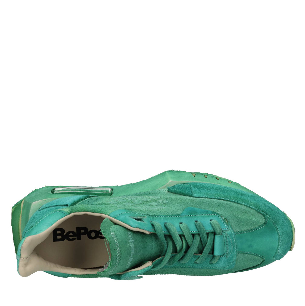 Sneakers in pelle e tessuto 