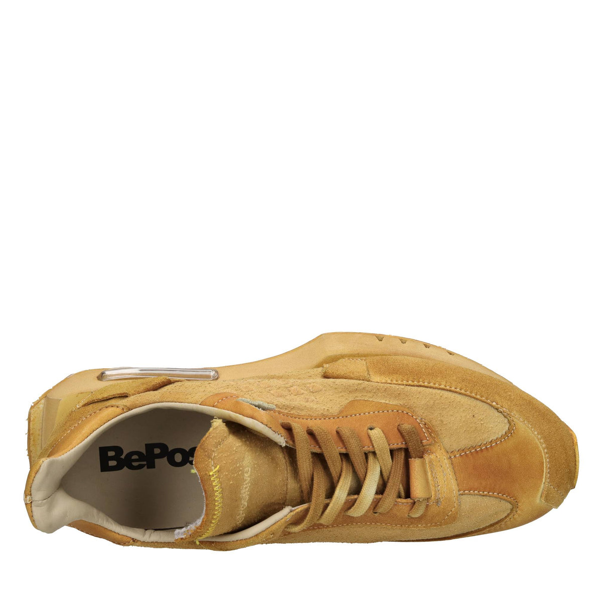 Sneakers in pelle e tessuto 