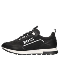 Sneakers in pelle e tessuto 