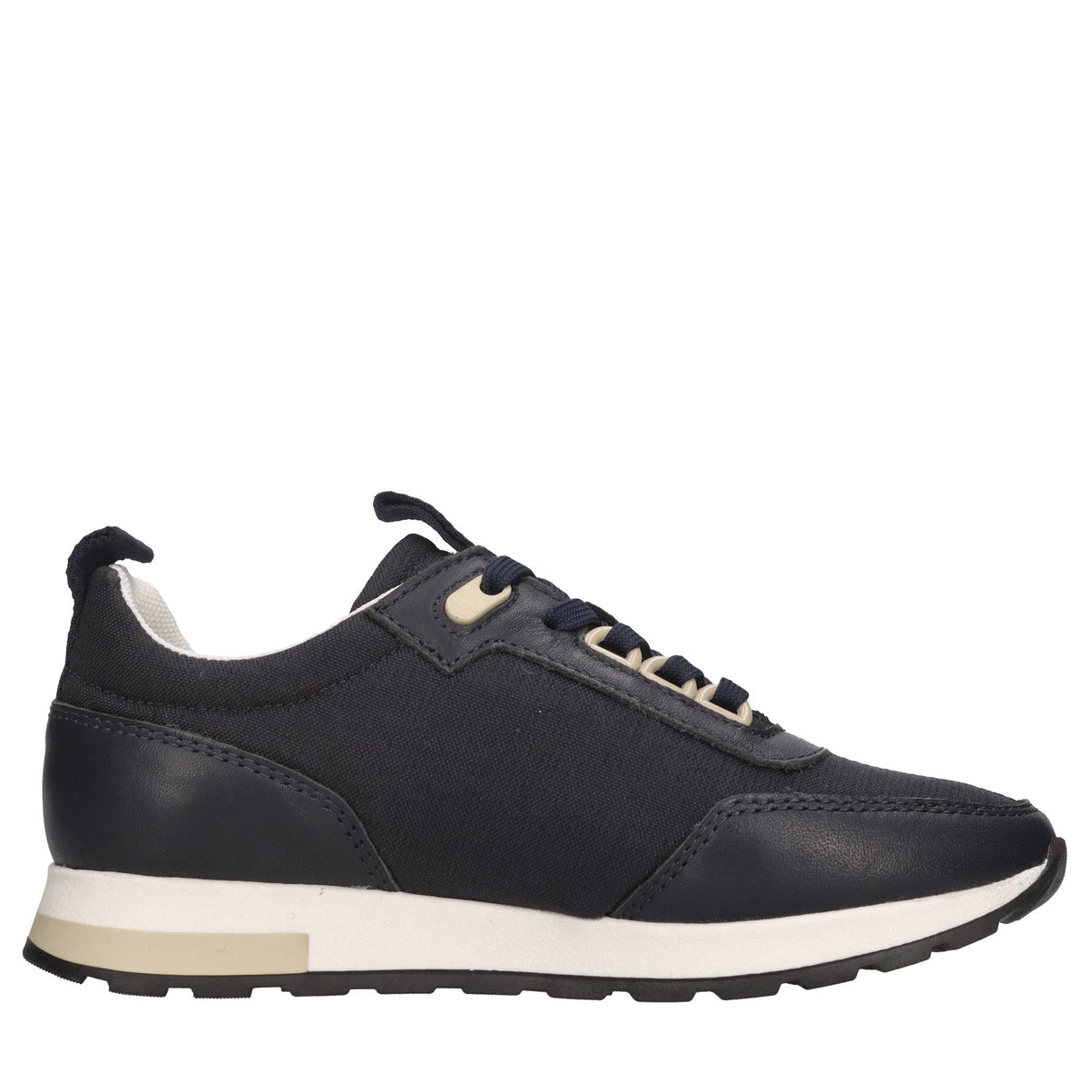 Sneakers in pelle e tessuto 