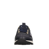 Sneakers in pelle e tessuto 