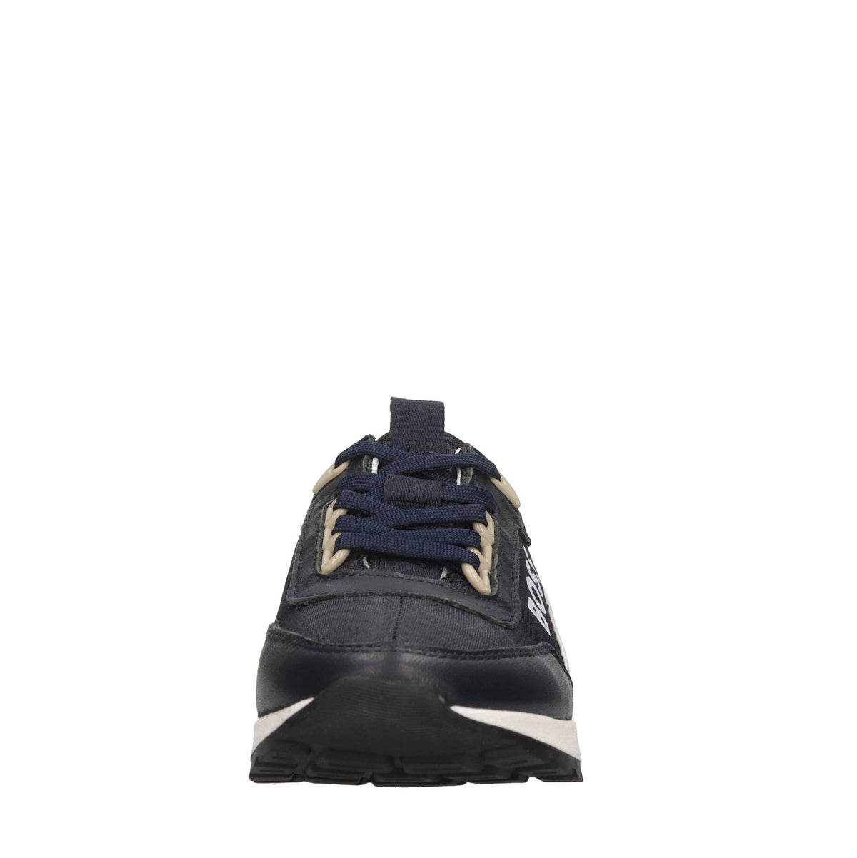 Sneakers in pelle e tessuto 