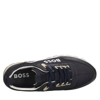 Sneakers in pelle e tessuto 