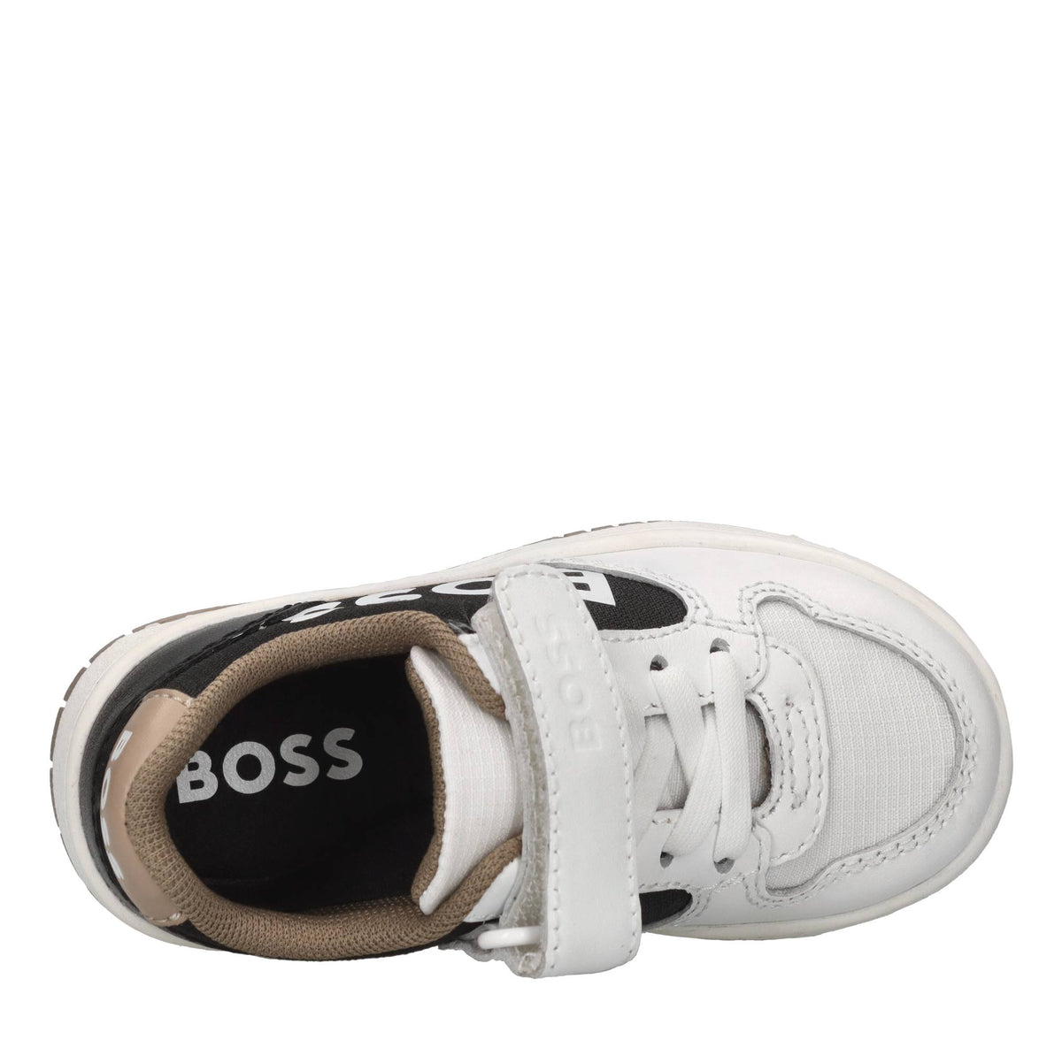 Sneakers in pelle e tessuto 