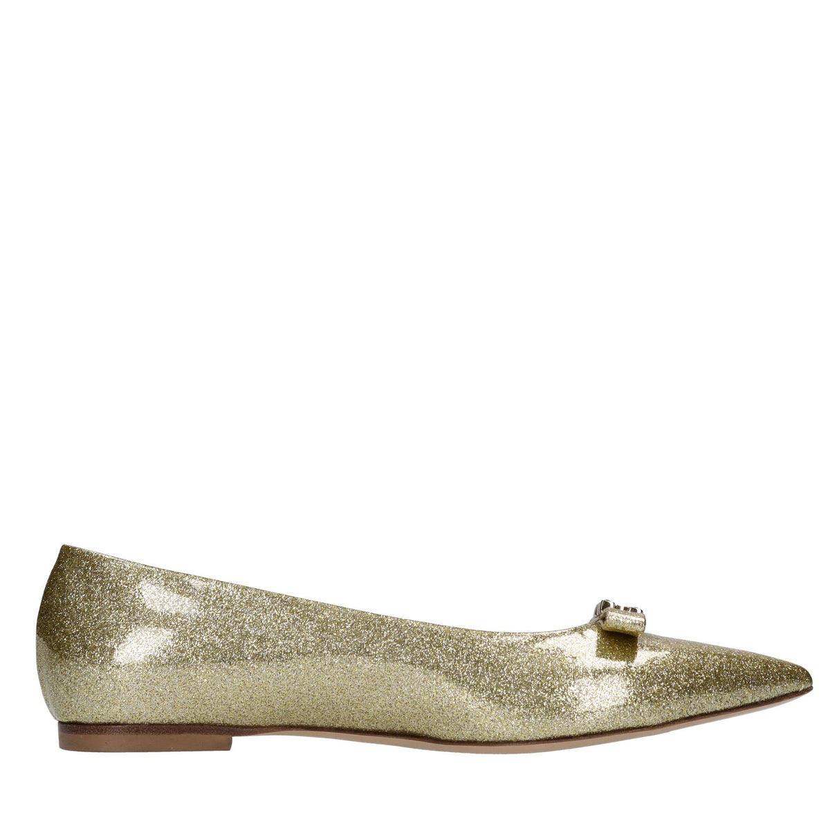 Ballerine Splendida in tessuto microglitter laccato 