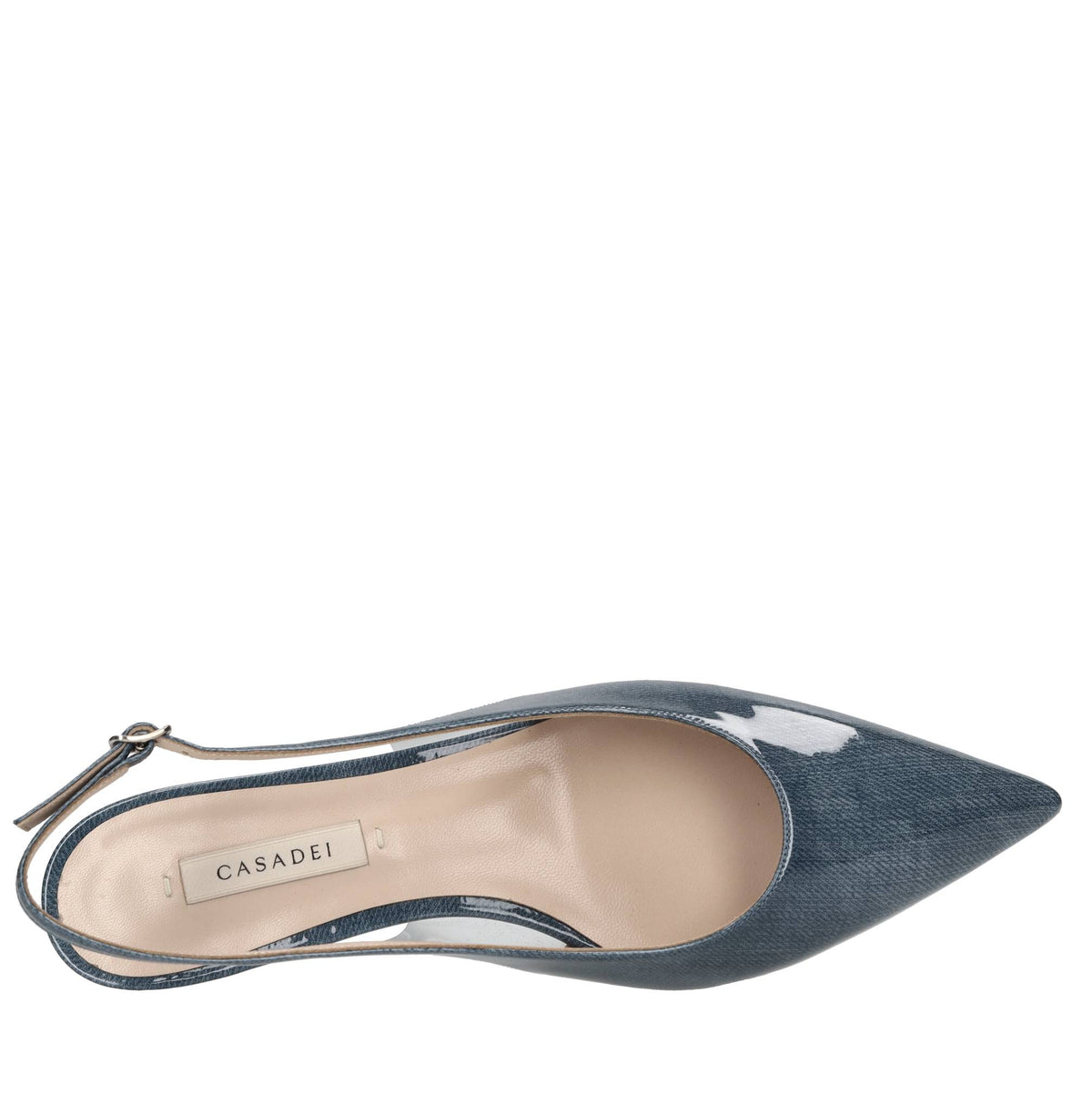 Ballerine slingback Denimlac in denim laccato 