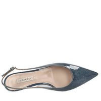 Ballerine slingback Denimlac in denim laccato 