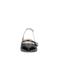 Décolleté slingback in pelle e vernice 
