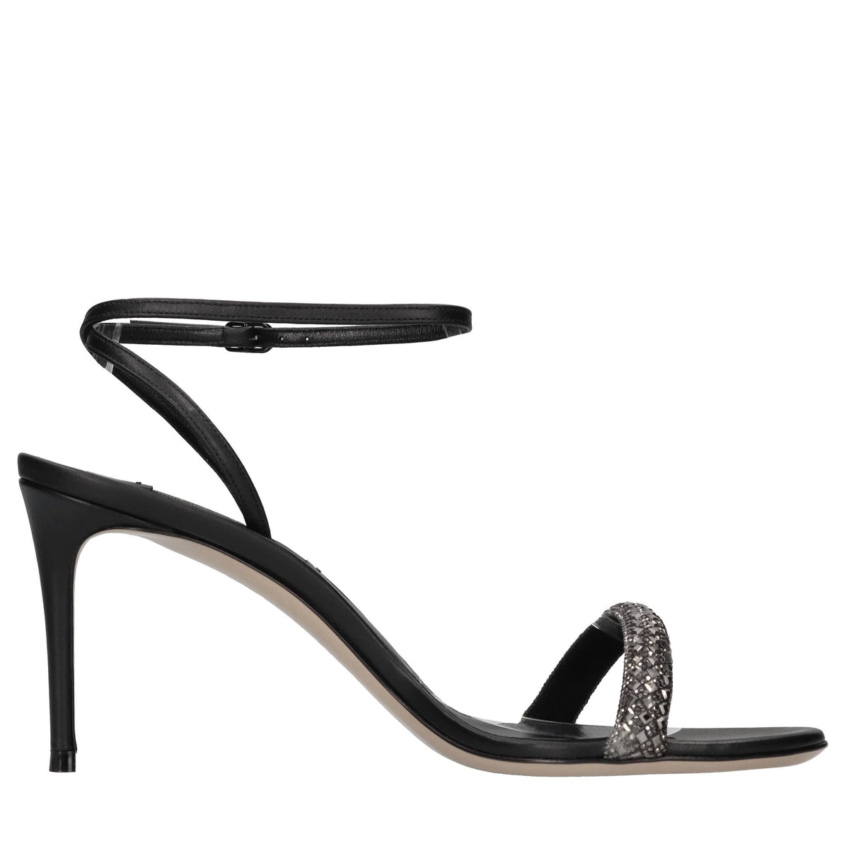 Sandali in pelle e strass 