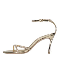 Sandali blade in camoscio e strass. 