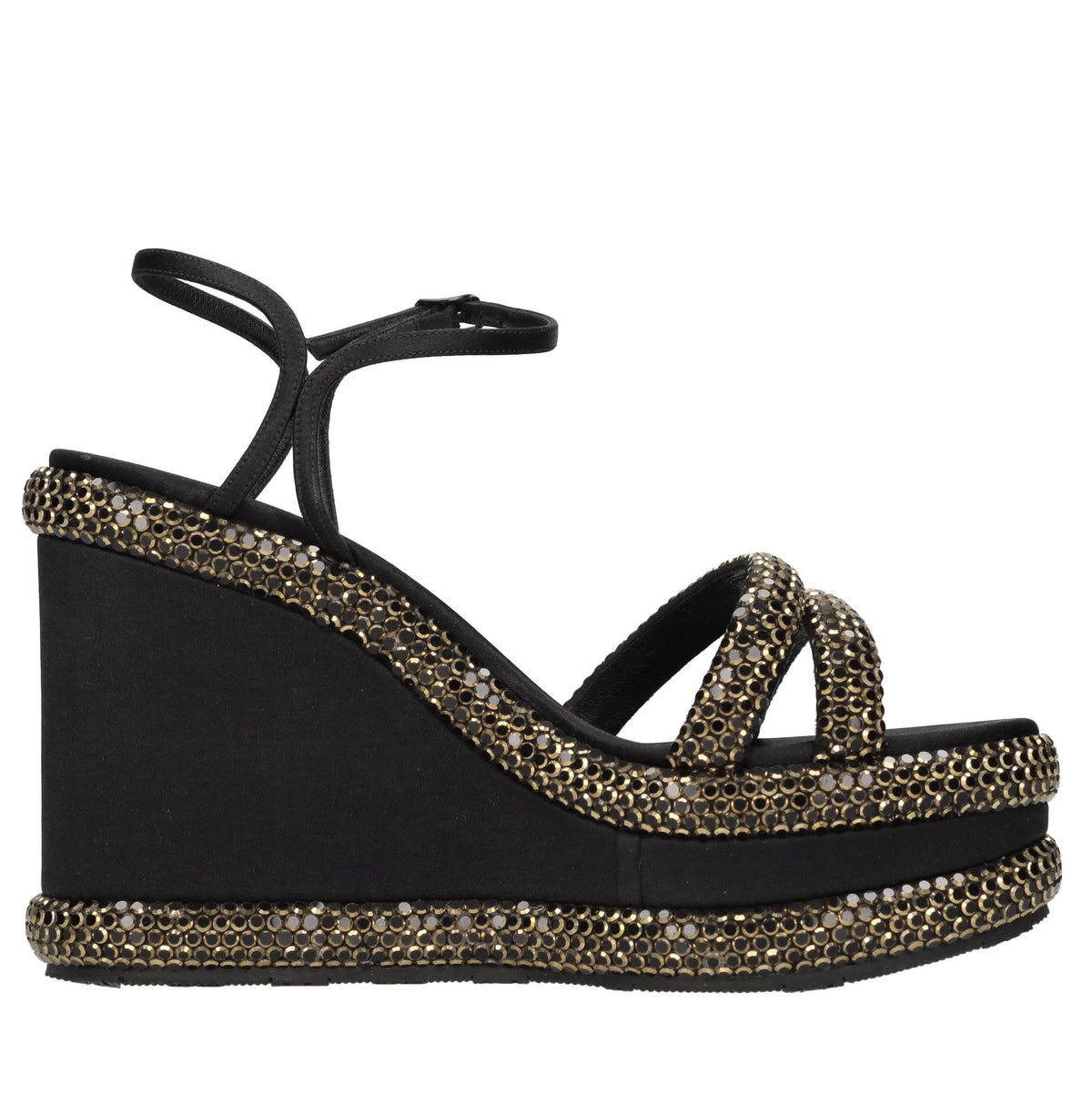Zeppe Olimpo in raso e strass 