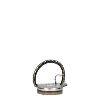 Sandali flat Olimpo in tessuto specchiato e strass 