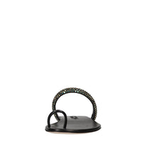 Sandali flat Olimpo in pelle e strass 