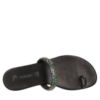 Sandali flat Olimpo in pelle e strass 