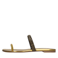 Sandali flat Olimpo in tessuto specchiato e strass 