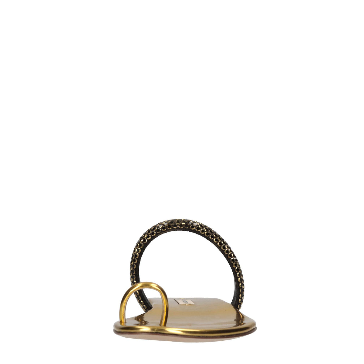 Sandali flat Olimpo in tessuto specchiato e strass 