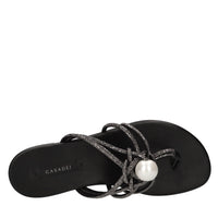 Sandali flat Labuan in pelle e microstrass 