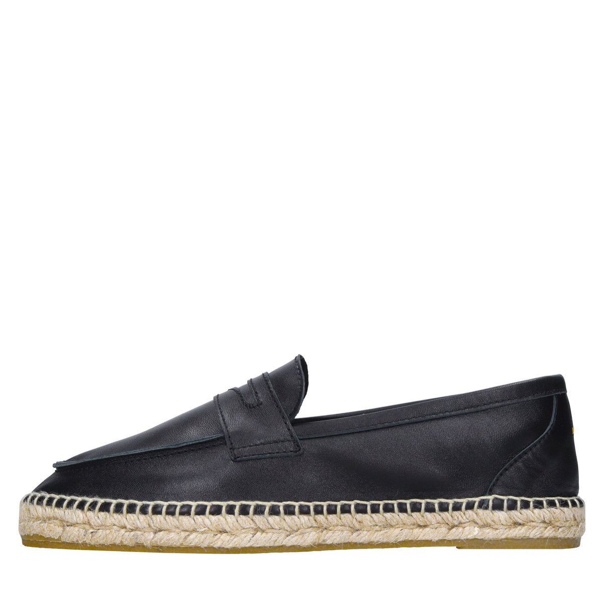 Mocassini espadrillas in pelle e rafia 