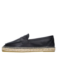 Mocassini espadrillas in pelle e rafia 