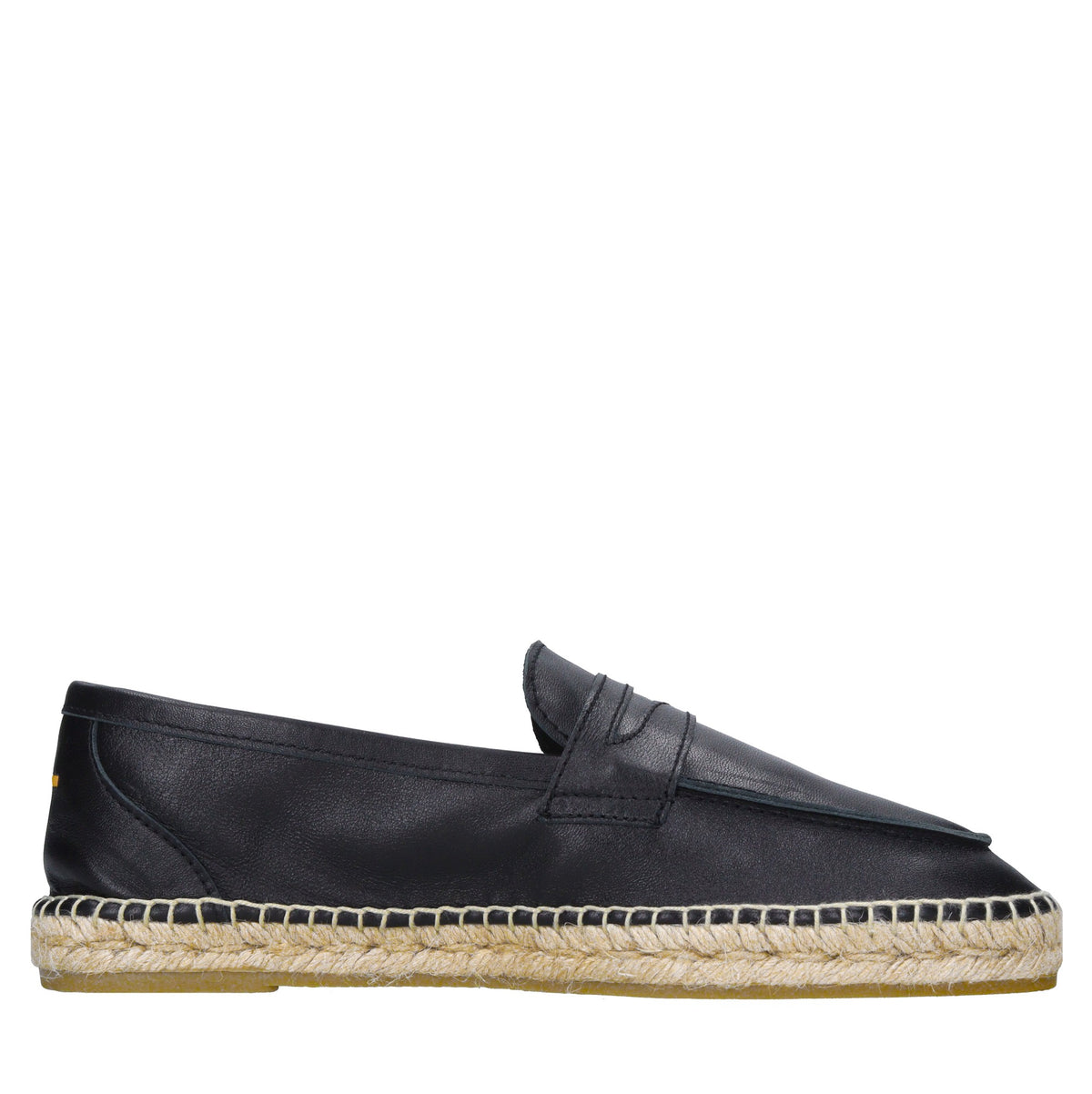 Mocassini espadrillas in pelle e rafia 