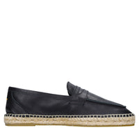 Mocassini espadrillas in pelle e rafia 